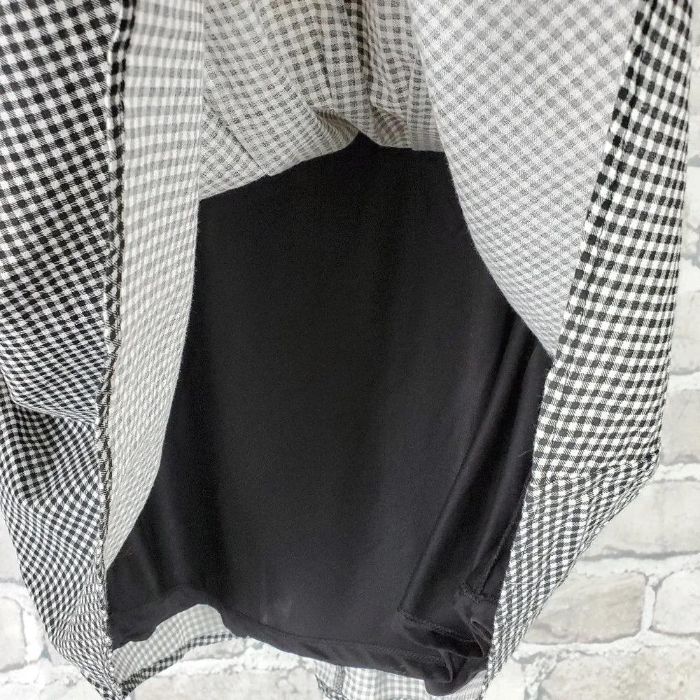 2/$25 Old Navy Mini Skirt Pleated Small Blk White Check - Picture 7 of 10
